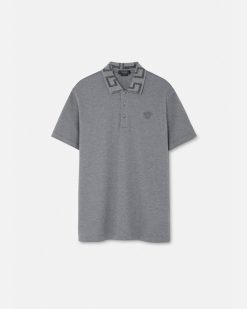 T-Shirts Et Polos | Versace Polo A Manches Courtes Greca