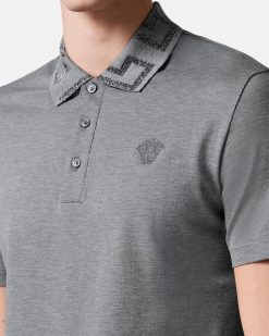 T-Shirts Et Polos | Versace Polo A Manches Courtes Greca