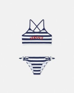 Vetements De Plage | Versace Ensemble De Bikini Nautical Stripe Kids