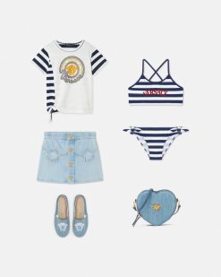 Vetements De Plage | Versace Ensemble De Bikini Nautical Stripe Kids