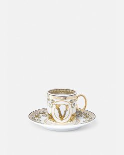 Cafe Et The | Versace Tasse A Expresso Et Soucoupe Virtus Gala