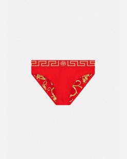 Maillots De Bain | Versace Slip De Bain A Bordure Greca