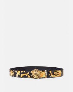 Ceintures | Versace Ceinture En Cuir Reversible Barocco