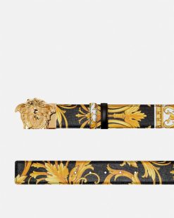 Ceintures | Versace Ceinture En Cuir Reversible Barocco