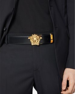 Ceintures | Versace Ceinture En Cuir Reversible Barocco