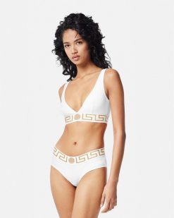 Soutiens-Gorge Et Slips | Versace Brassiere Triangle A Bordure Greca