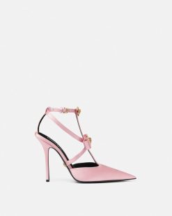 Gianni Ribbon | Versace Gianni Ribbon Escarpins Cage En Satin 110 Mm