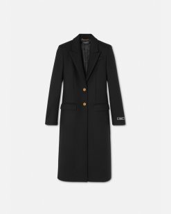 Vetements D'Exterieur Et Manteaux | Versace Manteau Droit A Boutonnage Droit