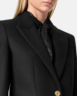 Vetements D'Exterieur Et Manteaux | Versace Manteau Droit A Boutonnage Droit