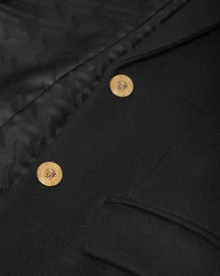 Vetements D'Exterieur Et Manteaux | Versace Manteau Droit A Boutonnage Droit