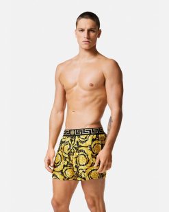 Loungewear Et Pyjamas | Versace Short De Pyjama En Soie Barocco