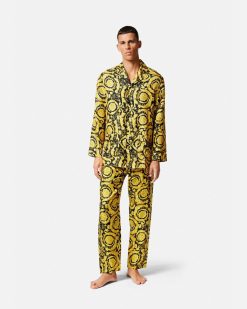 Loungewear Et Pyjamas | Versace Haut De Pyjama En Soie Barocco