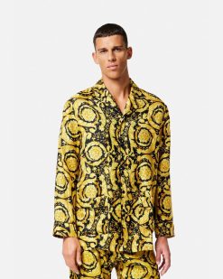 Loungewear Et Pyjamas | Versace Haut De Pyjama En Soie Barocco