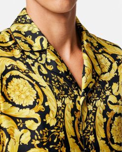 Loungewear Et Pyjamas | Versace Haut De Pyjama En Soie Barocco