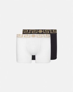 Boxers | Versace Lot De Deux Boxers Adherents Longs Greca