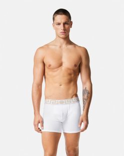 Boxers | Versace Lot De Deux Boxers Adherents Longs Greca