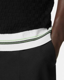 Maille | Versace Polo En Maille Jacquard Contrasto