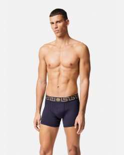 Boxers | Versace Boxer Long A Bordure Greca