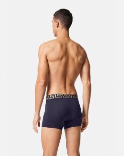 Boxers | Versace Boxer Long A Bordure Greca