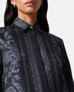 Chemises Et Tops | Versace Chemise Barocco En Soie