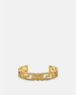 Bracelets | Versace Manchette Medusa Greca Avec Cristaux