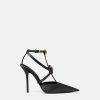 Gianni Ribbon | Versace Gianni Ribbon Escarpins Cage En Satin 110 Mm