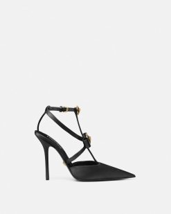 Gianni Ribbon | Versace Gianni Ribbon Escarpins Cage En Satin 110 Mm