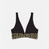 Maillots De Bain | Versace Haut De Bikini Triangle A Bordure Greca