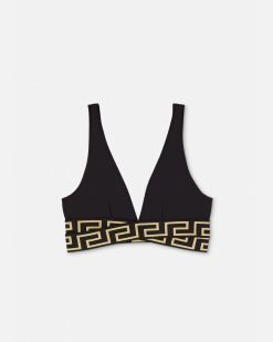 Maillots De Bain | Versace Haut De Bikini Triangle A Bordure Greca