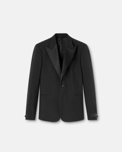 Blazers Et Costumes | Versace Blazer A Boutonnage Droit En Mohair Melange