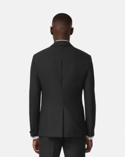 Blazers Et Costumes | Versace Blazer A Boutonnage Droit En Mohair Melange