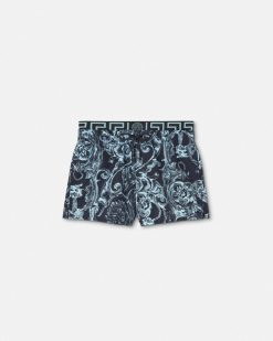 Maillots De Bain | Versace Short De Bain Barocco Stencil