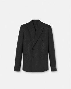 Blazers Et Costumes | Versace Blazer En Lurex A Double Boutonnage Barocco