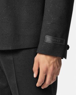 Blazers Et Costumes | Versace Blazer En Lurex A Double Boutonnage Barocco