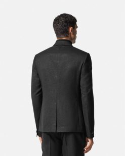 Blazers Et Costumes | Versace Blazer En Lurex A Double Boutonnage Barocco