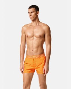 Maillots De Bain | Versace Short De Bain A Bordure Greca