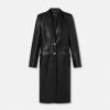 Vetements D'Exterieur Et Manteaux | Versace Manteau A Boutonnage Droit En Cuir