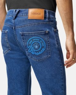 Denim | Versace Jean A Coupe Slim Brode