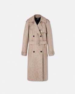 Vetements D'Exterieur Et Manteaux | Versace Trench En Jacquard Barocco