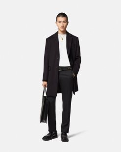 Vestes Et Manteaux | Versace Manteau A Boutonnage Droit