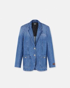 Denim | Versace Blazer Oversize Ajuste En Jean