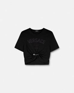 T-Shirts Et Pulls | Versace T-Shirt Court Versace Milano Stamp