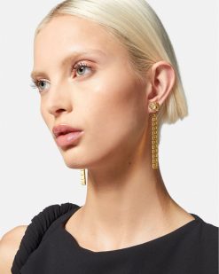 Boucles D'Oreilles | Versace Boucles D'Oreilles Pendantes La Medusa Greca