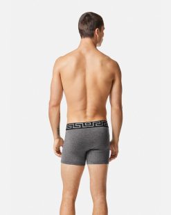 Boxers | Versace Boxer Long A Bordure Greca