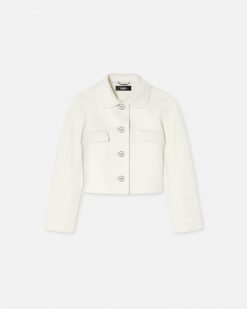 Vestes Et Blazers | Versace Veste Caban Courte En Laine Melangee