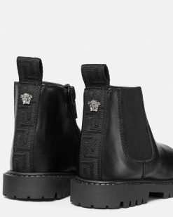 Chaussures | Versace Bottines Medusa Baby En Cuir