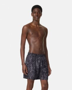 Maillots De Bain | Versace Short De Surf Reversible Barocco