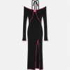 Vetements | Versace Robe Longue En Maille Cotelee V-Emblem