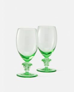 Verres Et Coupes | Versace Lot De 2 Verres A Vin Blanc Medusa Lumiere