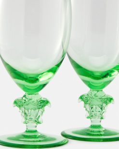 Verres Et Coupes | Versace Lot De 2 Verres A Vin Blanc Medusa Lumiere